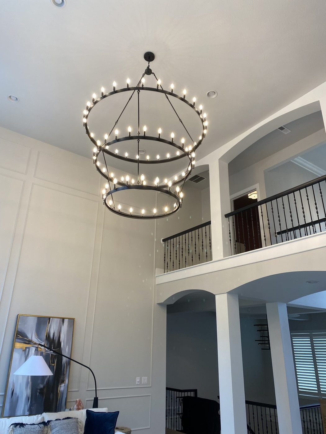 Two-story great room fixture